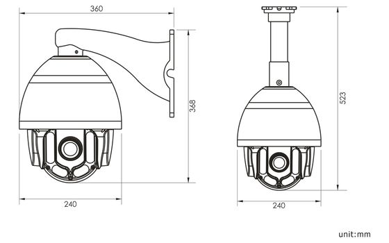 Pan/Tilt IR PTZ dome Camera 30X Optical 700TVL High speed dome cameras Outdoor PTZ kamera