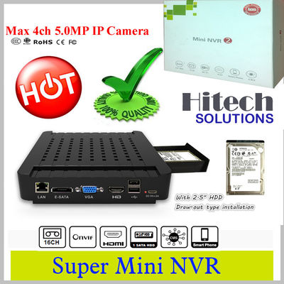 mini NVR videoregistratore della rete di 4/9/16Ch con la macchina fotografica Compatiable del IP di ONVIF & di 5MP/3MP/1080P