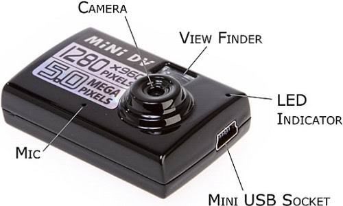 Registrador video o menor da câmara web da voz da câmera DV Digitas do espião do Polegar-Tamanho 5MP o micro HD DVR