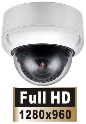 Άσπρες κάμερες καμερών HD IP θόλων 1.3 ΜΈΓΑ ΕΙΚΟΝΟΚΎΤΤΑΡΑ 960P με το ποσοστό 40m IR