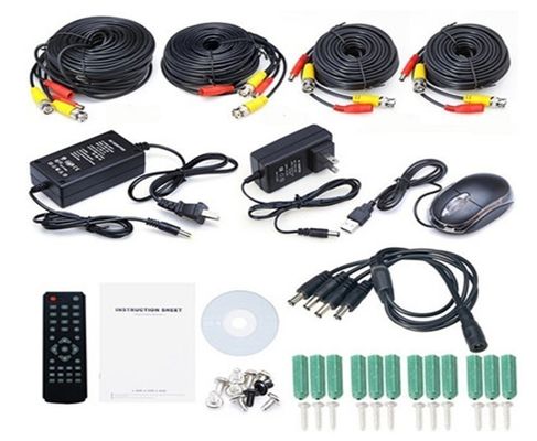 videos en tiempo real de la resolución DVR HDMI de 4ch D1 con la cámara de la bala de 4 IR y los equipos necesarios