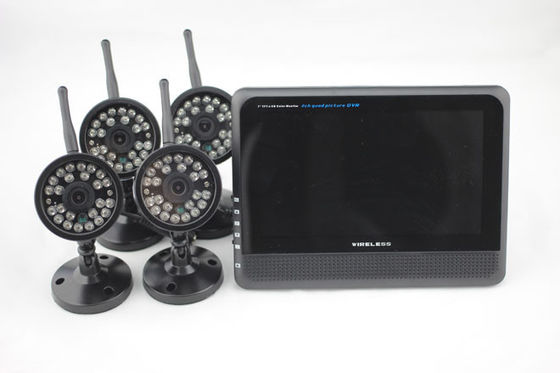 2.4GHz protegem contra intempéries 4 o sistema de segurança do canal DVR, quatro sistema de segurança da câmera DVR